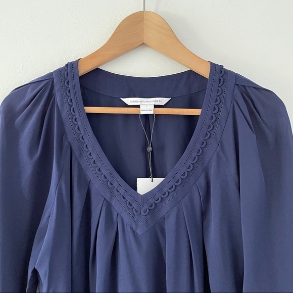 NWT Diane Von Furstenberg Davi Chiffon Blouse - Picture 8 of 12